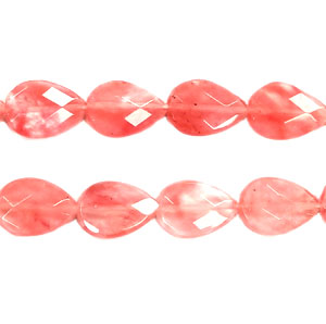 CHERRY QUARTZ FACETED PEAR CD 13X18MM
